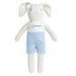 Hand-Knit Bunny Boy, Gingham Romper