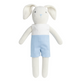 Hand-Knit Bunny Boy, Gingham Romper