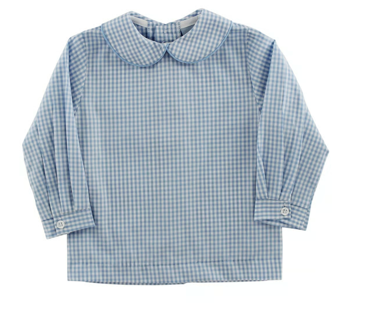Blue Check Boys Piped Shirt