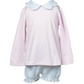 Scallop Bloomer Set - Pink Stripe
