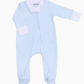 Blue Mini Checks Zippered Boy Footie