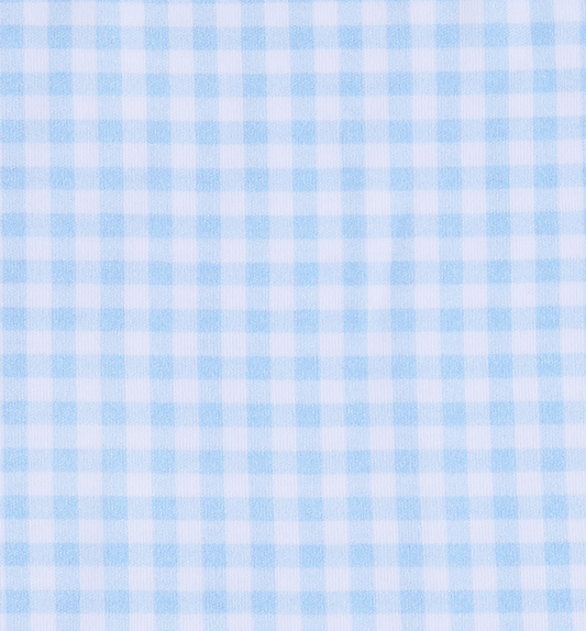 Blue Mini Checks Zippered Boy Footie