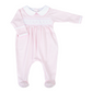 Mini Checks Pink Smocked Collared Girl Footie