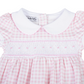 Mini Checks Pink Smocked Collared Bubble