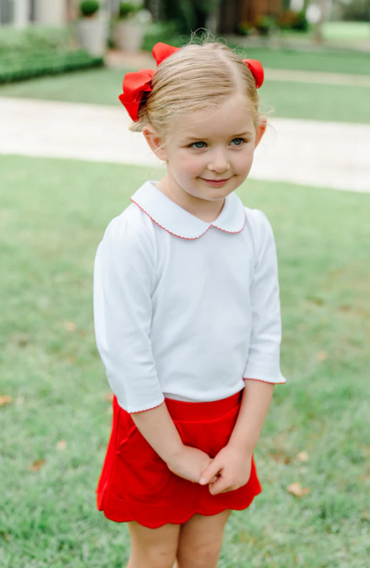 3/4 Sleeve Shirt With Red Trim