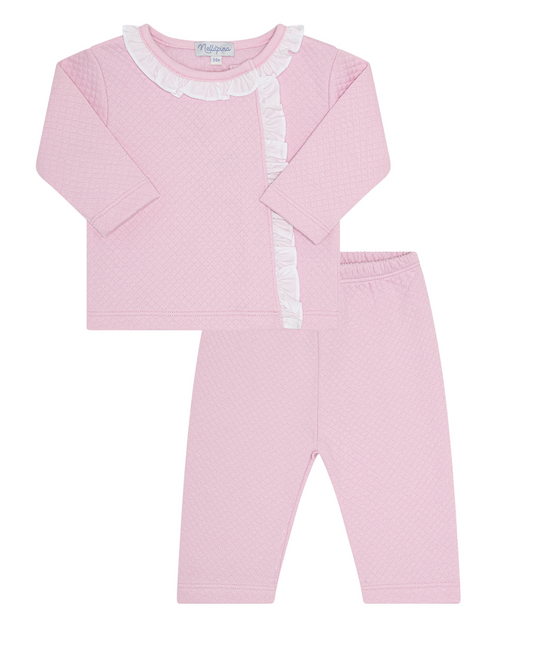 Vermont Ruffle Jacquard Pink Set