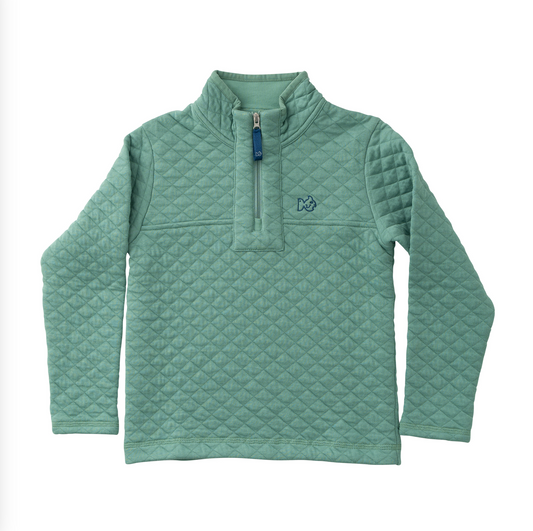 Frosty Spruce Boys Quilted Zip Pullover