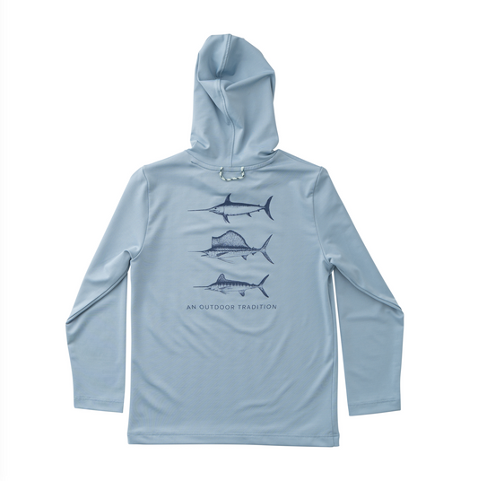 Ashley Blue Kid's Pro Performance Hoodie T-shirt