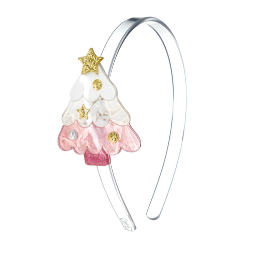 Christmas Tree Pink Pearlized Headband