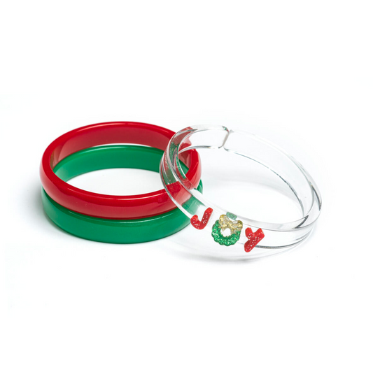 Set of 3 Bangles, Joy Red
