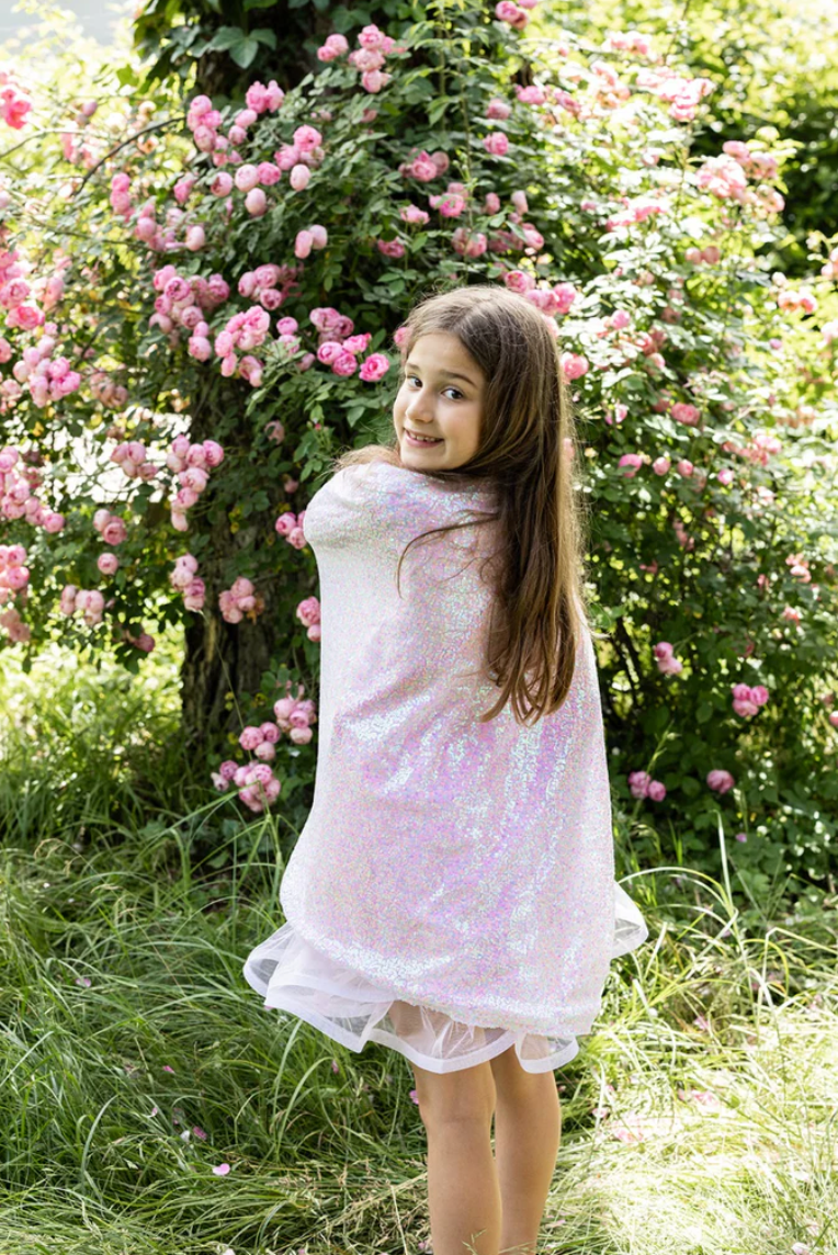 Pink Sequins Twirl Cape