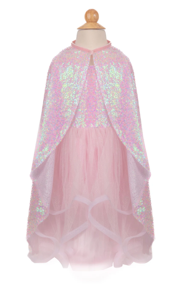 Pink Sequins Twirl Cape