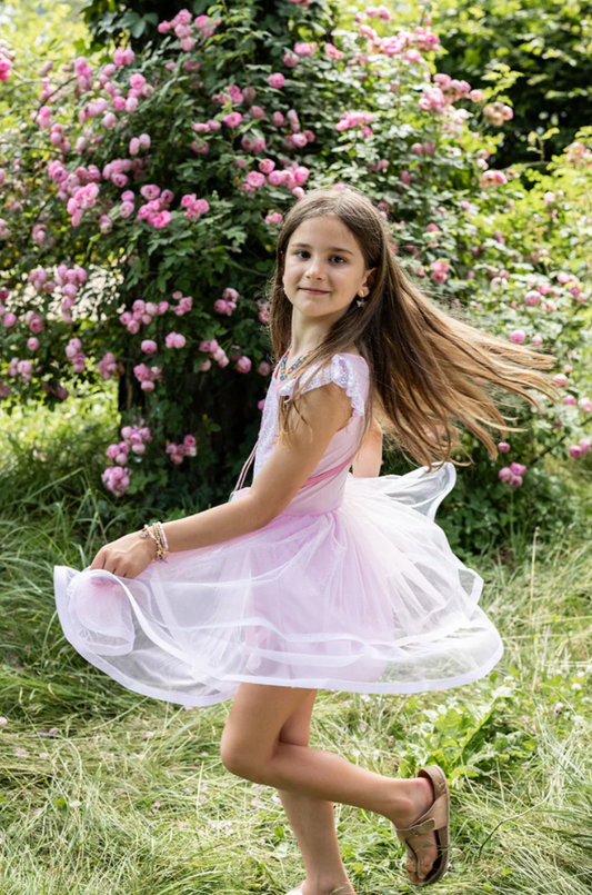 Pink Sequins Twirl Dress