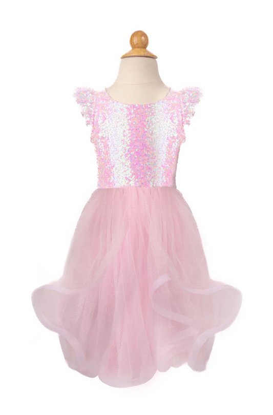 Pink Sequins Twirl Dress
