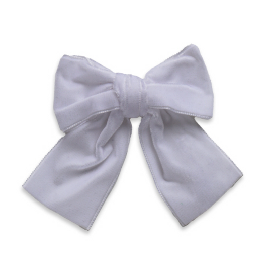 Big Velvet Sailor Bow, White