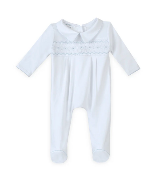 Lizzie and Landon's Boy's Smocked Collared Footie