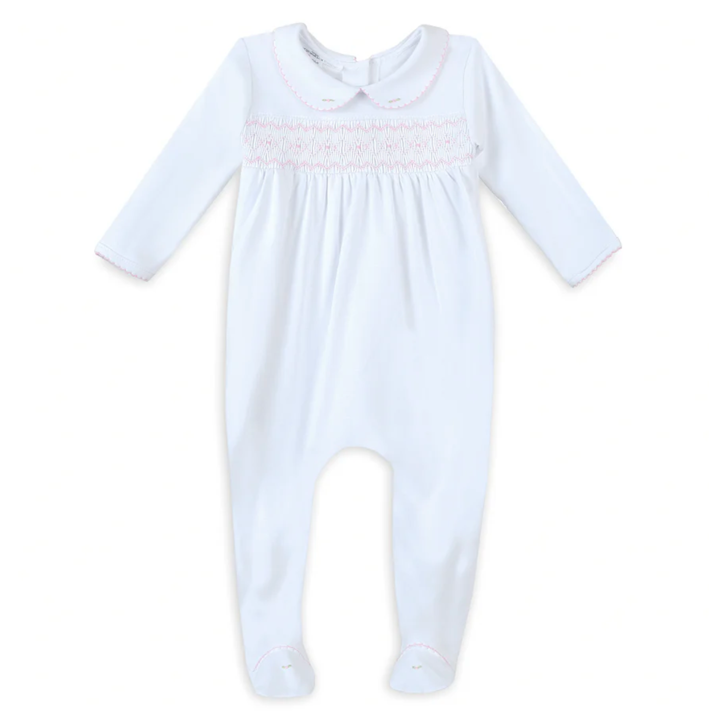 Lizzie and Landon's Girl's Smocked Collared Footie