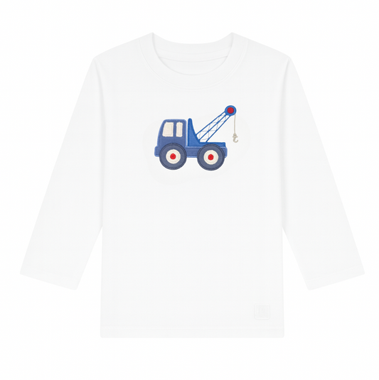 Long Sleeve Applique T-Shirt, Tow Truck