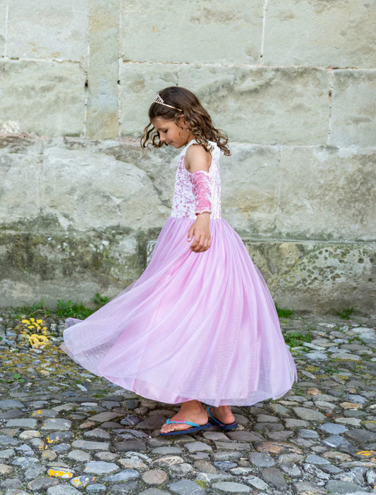 Velvety Soft Sleeping Sweetheart Princess Gown with Arm Warmers