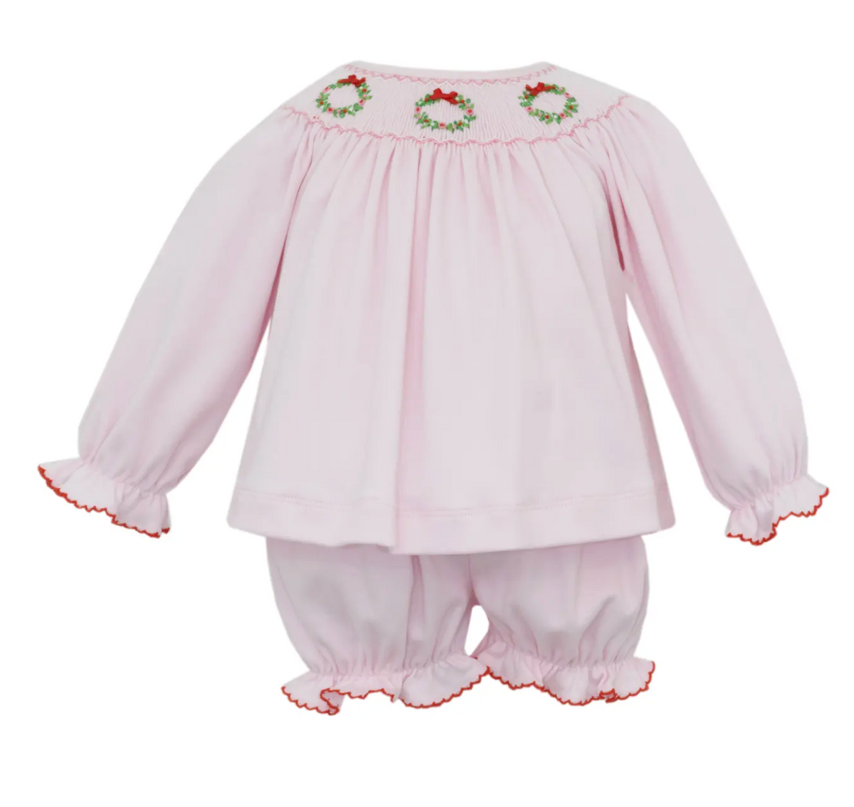 Christmas Wreath Pink Bloomer Set
