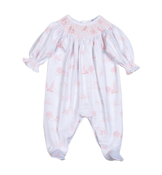Baby Toile Pima Footie