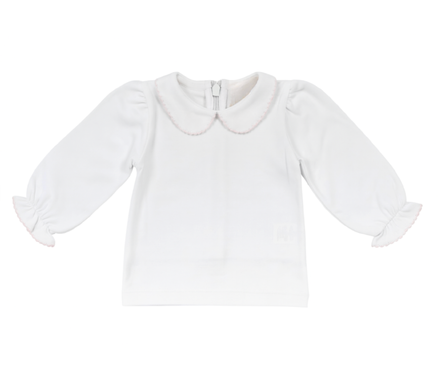 Long Sleeve Collared Back Zip Shirt