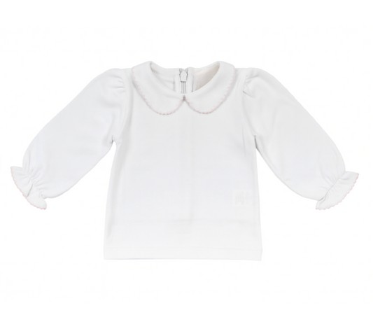 Long Sleeve Collared Back Zip Shirt