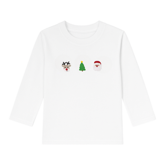 Long Sleeve Embroidered T-Shirt, Christmas