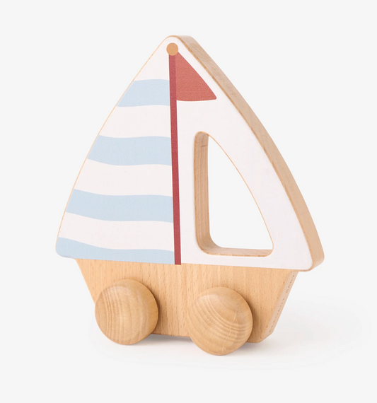 Wooden Push Toy Sail Boat