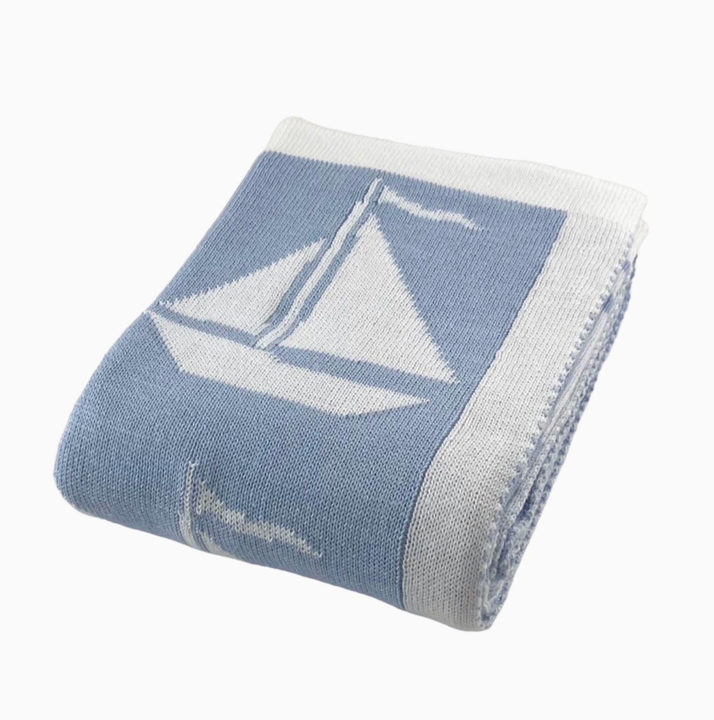 Intarsia Blanket, Sailboat