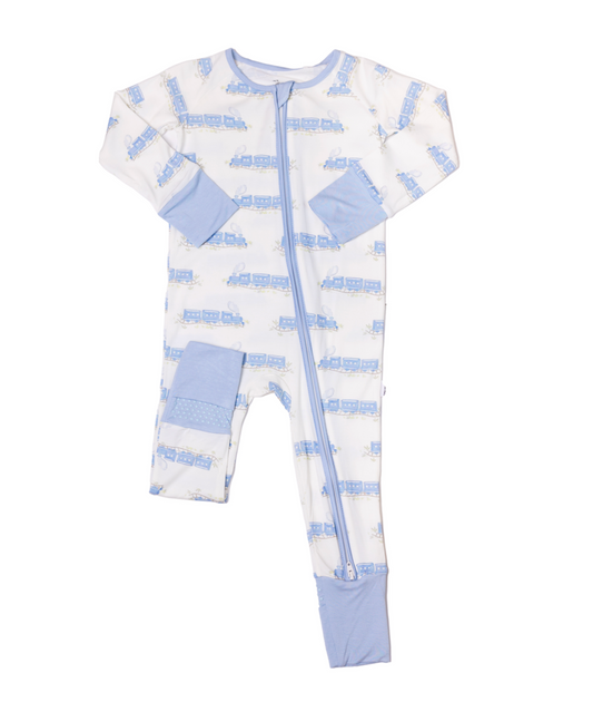 Zippered Sleeper Romper, Train