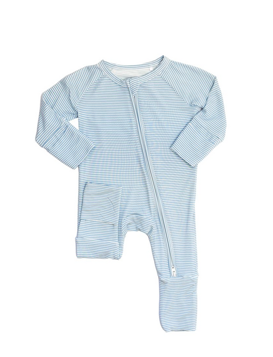 Zippered Sleeper Romper, Stripe