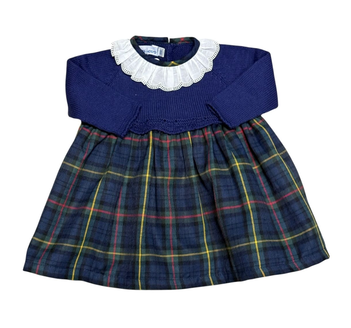 Ruffle Collar Plaid Dress