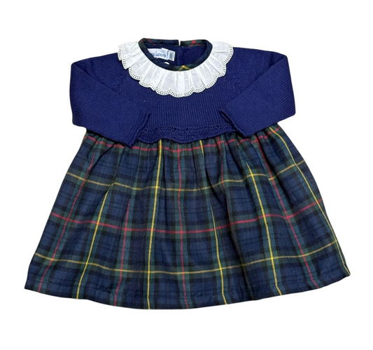 Ruffle Collar Plaid Dress