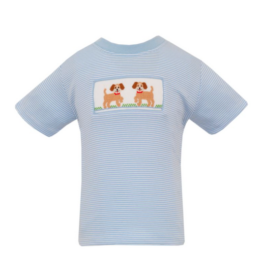 Striped Smocked T-Shirt, Puppies