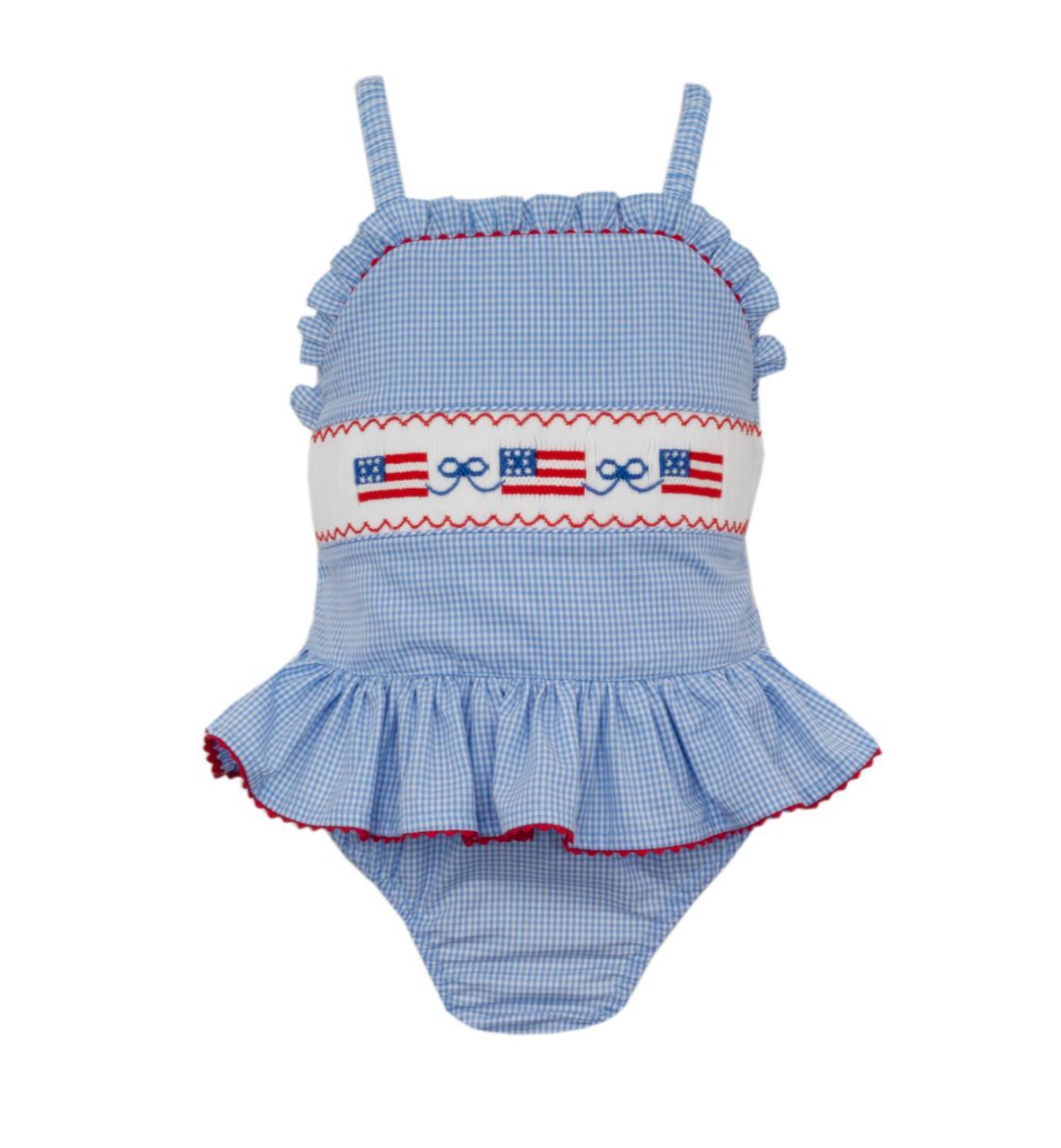 Gingham Swimsuit, Flags & Bows