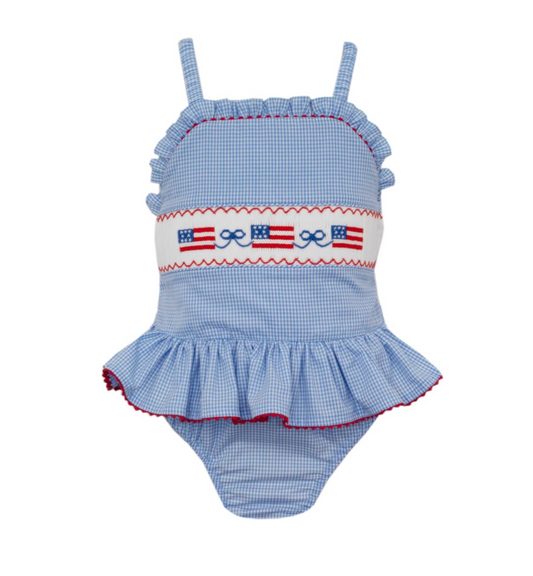 Gingham Swimsuit, Flags & Bows