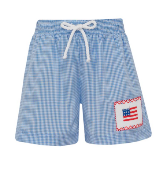 Gingham Swim Trunks, Flag