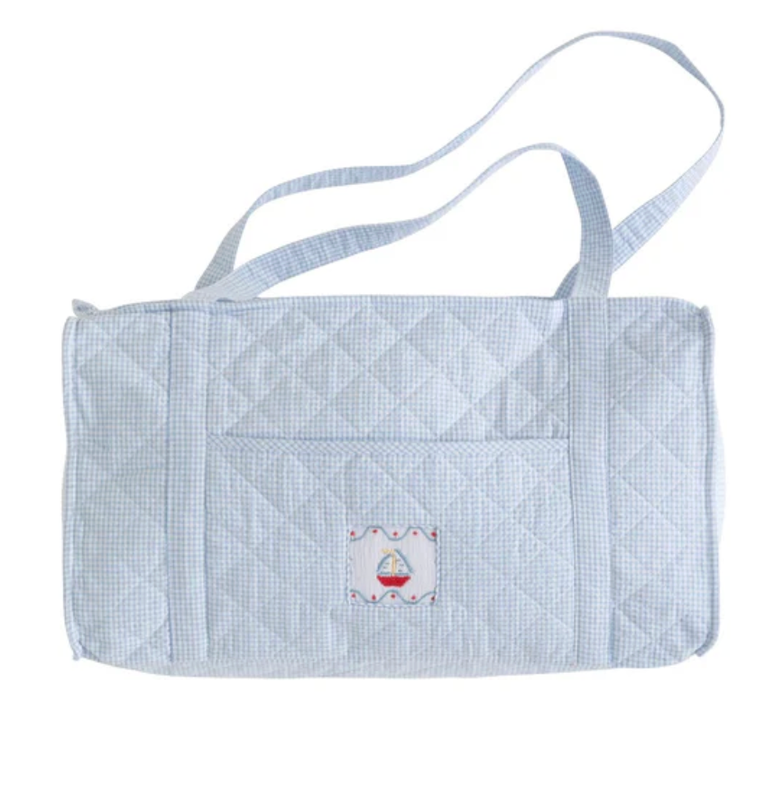 Smocked Duffle Bag, Sailboat