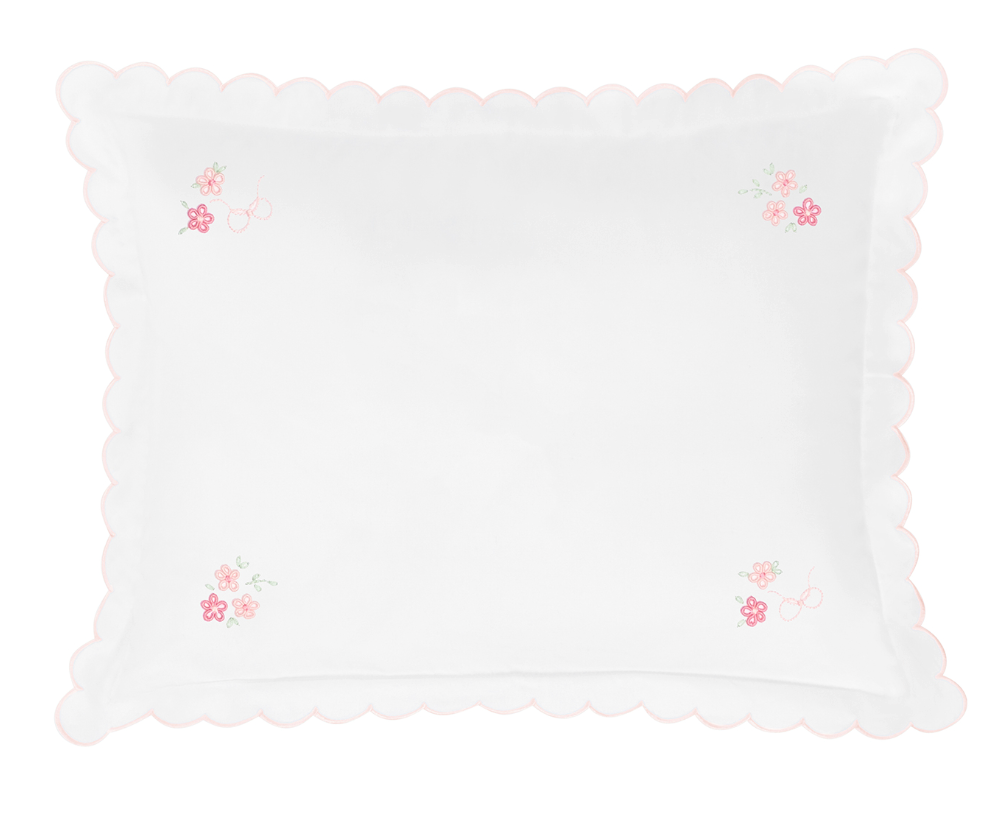 Scallop Baby Pillowcase,  Floral