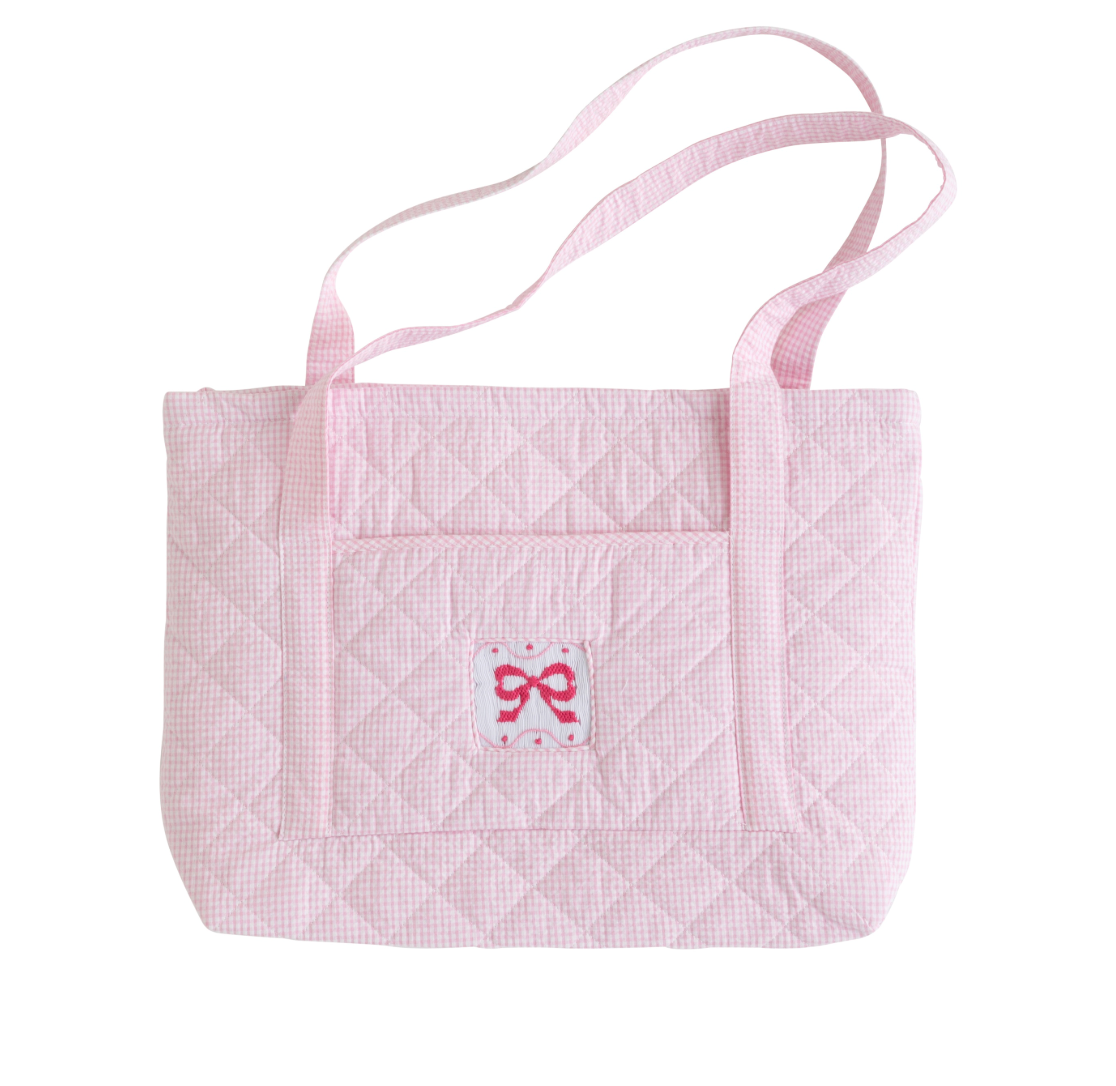 Smocked Tote Bag, Bow