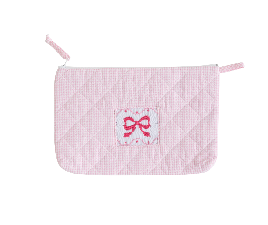 Smocked Cosmetic Bag, Bow
