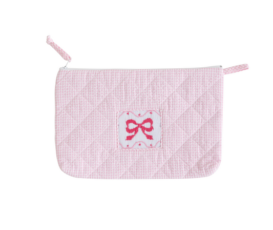 Smocked Cosmetic Bag, Bow