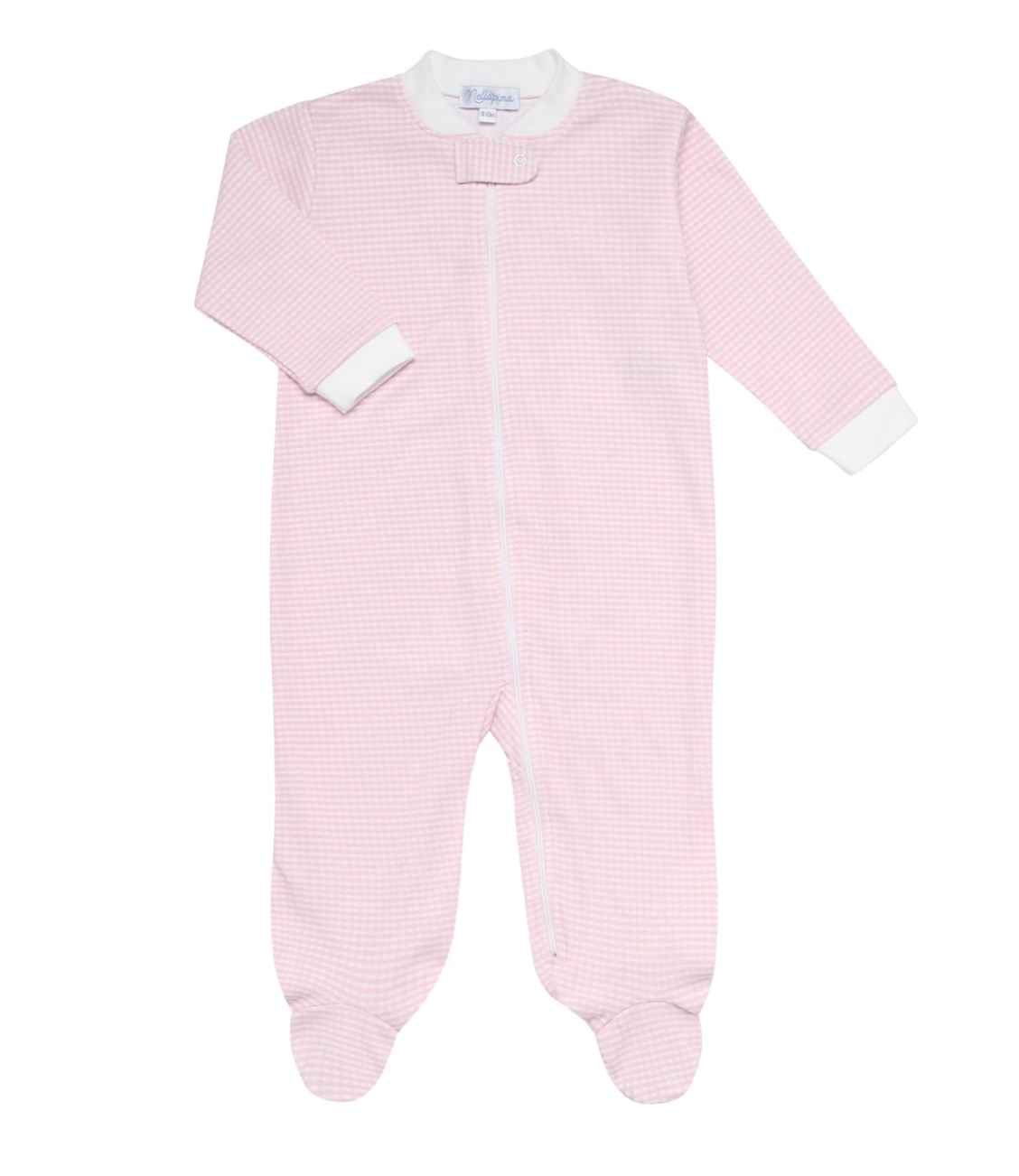 Gingham Zippered Footie