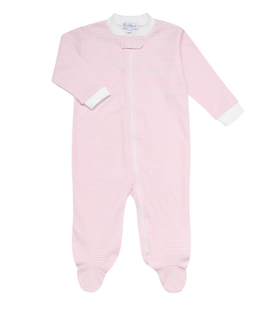 Gingham Zippered Footie