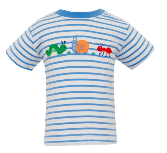Stripe Applique T-Shirt, Backyard Bugs
