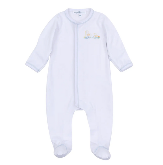 Vintage Duckies Embroidered Footie