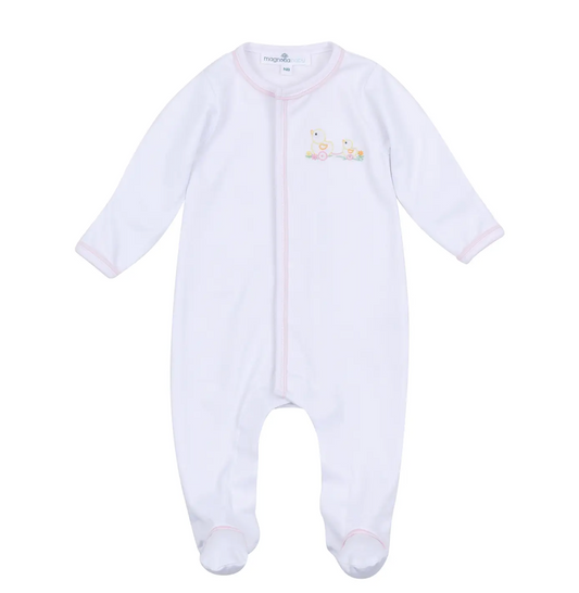 Vintage Duckies Embroidered Footie