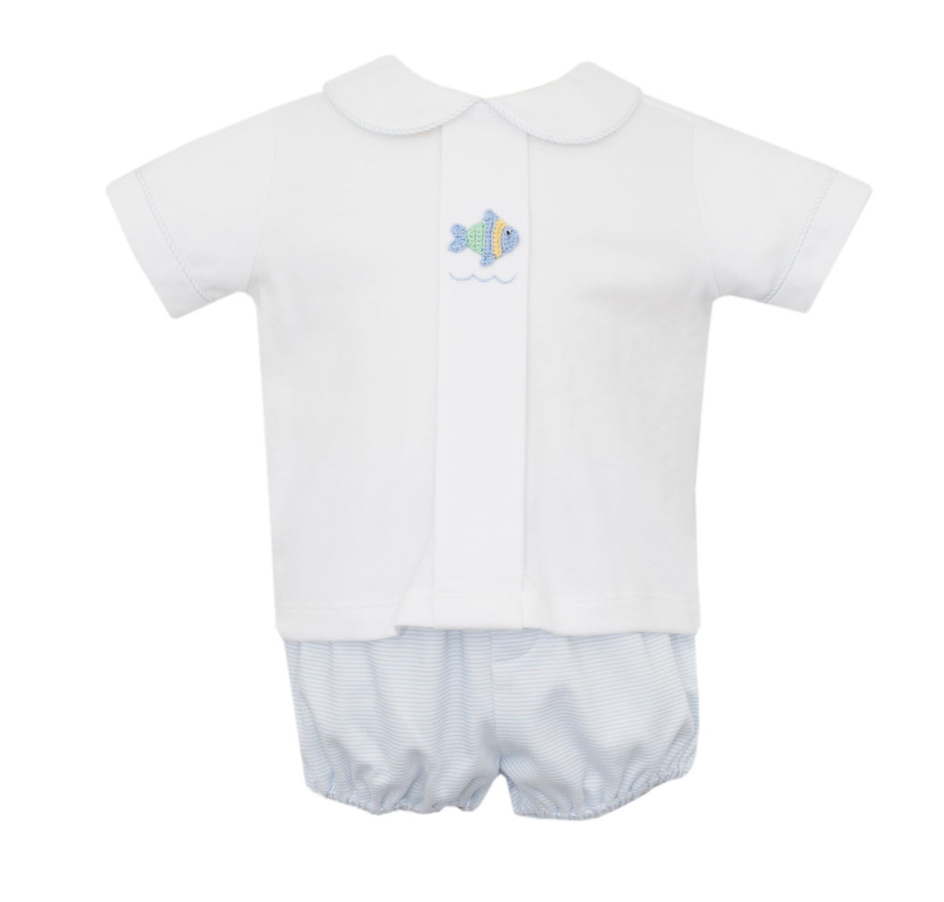 Fish Knit Stripe Diaper Set