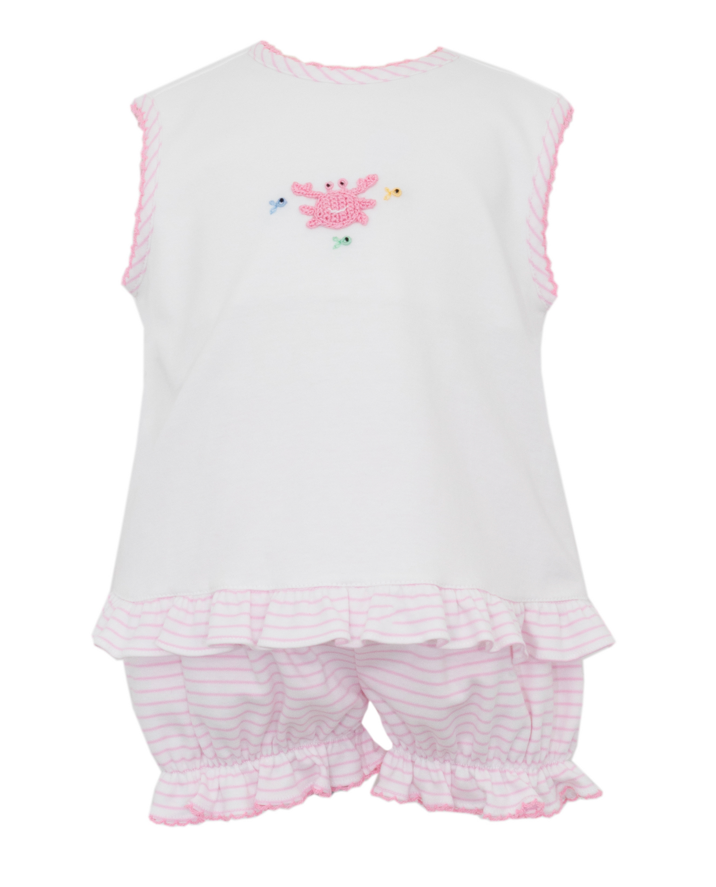 Crab Knit Stripe Bloomer Set with Ruffles